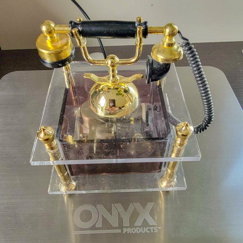 Musical Revolving Telephone with Gold Accents / My Way/Westland co./Made in Japa